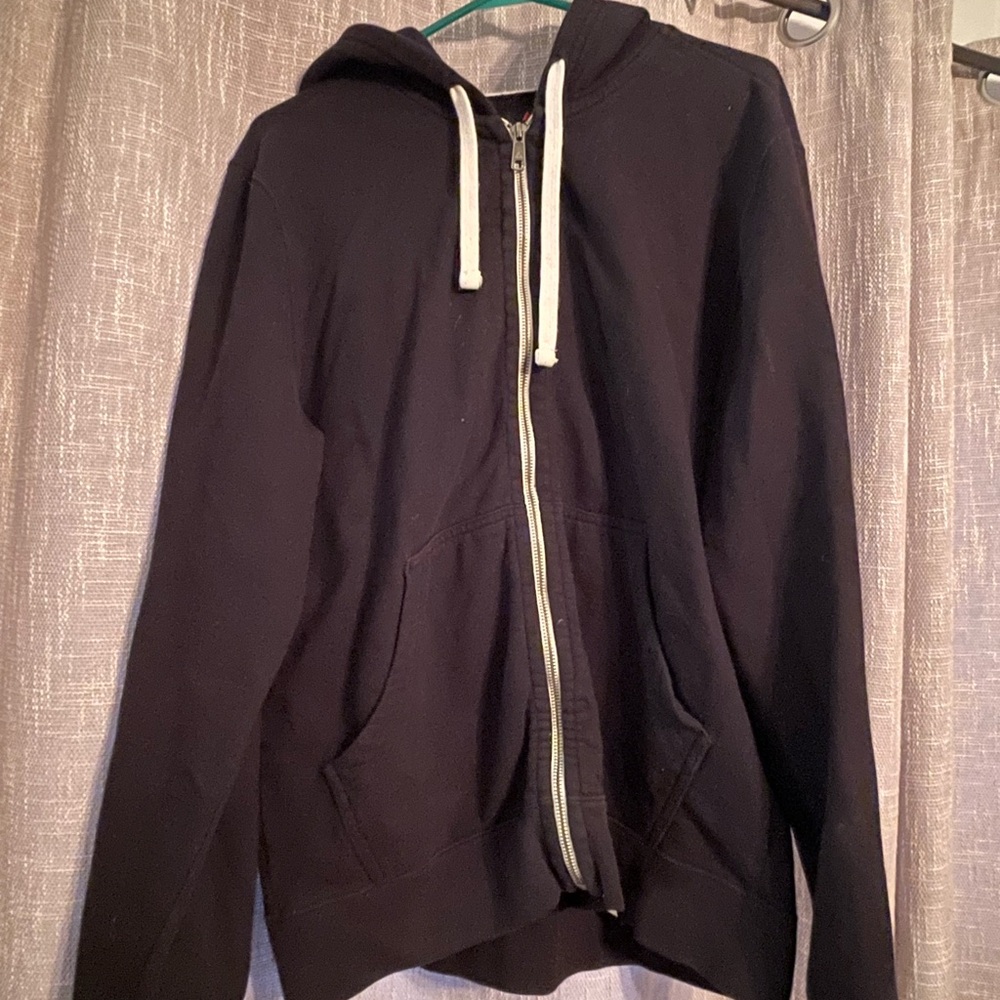 Men's American Giant Classic Black Zip-Up Sweater